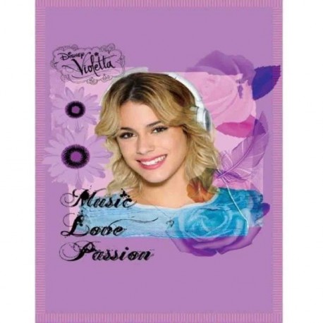 COUVERTURE POLAIRE ENFANT DISNEY VIOLETTA MAUVE 100 X 140 CM