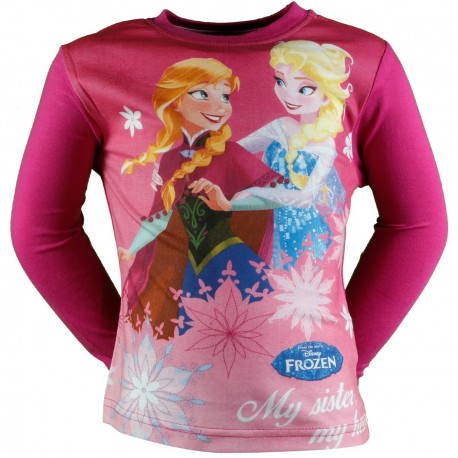 T SHIRT DISNEY REINE DES NEIGES FUSHIA