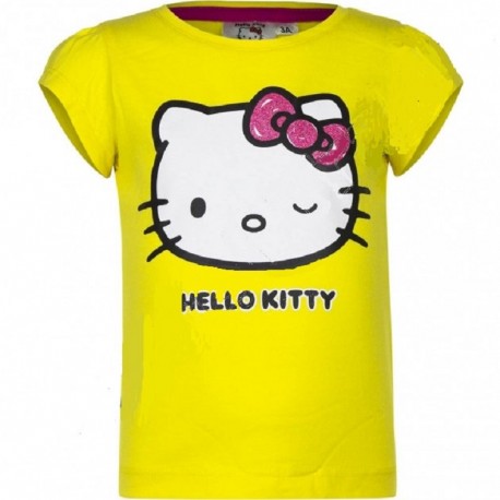 T SHIRT ENFANT HELLO KITTY JAUNE