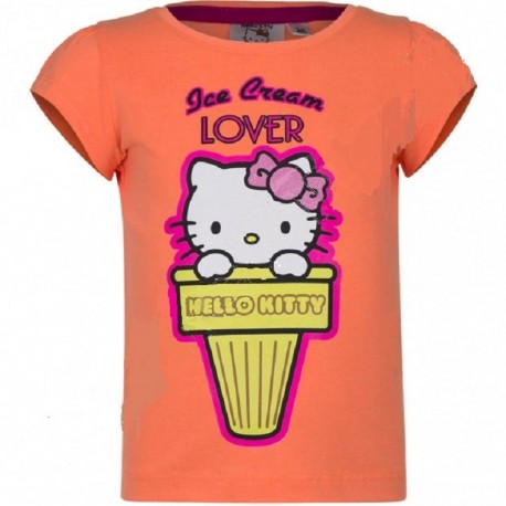T SHIRT MANCHES COURTES HELLO KITTY ORANGE
