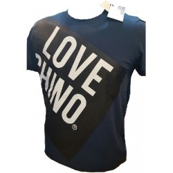 T SHIRT LOVE MOSCHINO BLEU LOGO LOVE CHINO