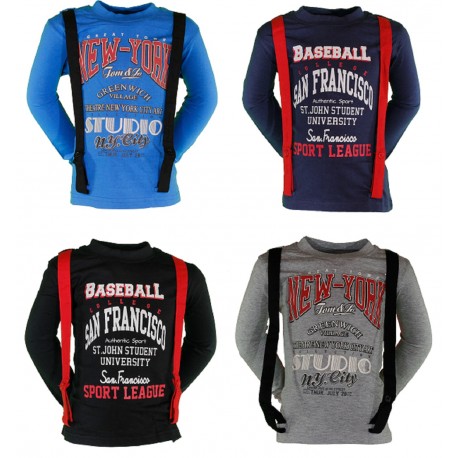 LOT DE 4 T SHIRTS MANCHES LONGUES ENFANT DU 2 AU 5 ANS