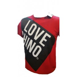 T SHIRT LOVE MOSCHINO ROUGE LOGO LOVE CHINO