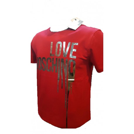 T SHIRT LOVE MOSCHINO ROUGE