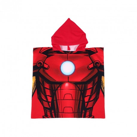 PONCHO DE BAIN OU PLAGE ENFANT AVENGERS ROUGE 55 CM X 110 CM