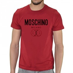 T SHIRT LOVE MOSCHINO SMILEY ROUGE