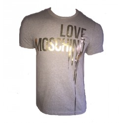 T SHIRT LOVE MOSCHINO GRIS ET OR
