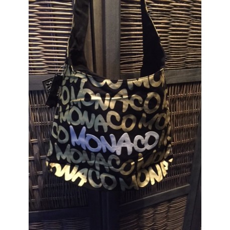 SAC A MAIN ETE ROBIN RUTH NOIR ET DORE COLLECTION MONACO