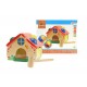 JOUET D'EVEIL EN BOIS BEBE MAISON TAPE BALLES