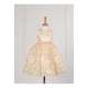 Robe cérémonie fille dentelle beige/doré