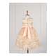 Robe cérémonie fille dentelle beige/doré