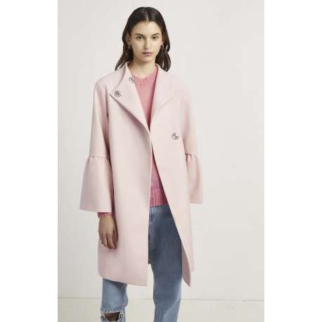 FRENCH CONNECTION MANTEAU LONG FEUTRE ROSE