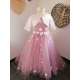 Boléro satin et perles enfants occasions/cérémonies rose