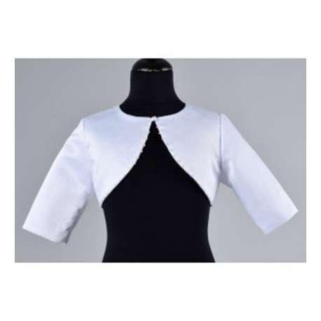 Boléro satin et perles enfants occasions/cérémonies blanc