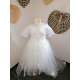 Boléro satin et perles enfants occasions/cérémonies blanc