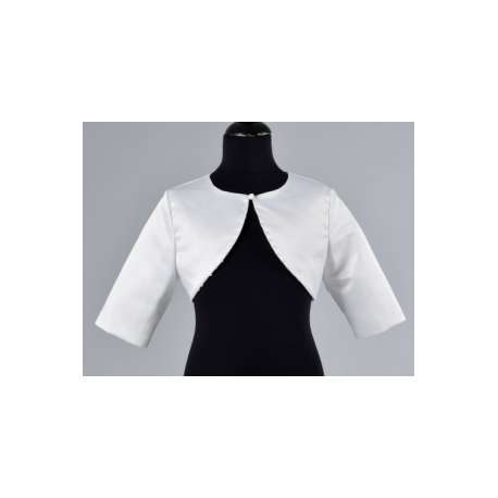 Boléro satin et perles enfants occasions/cérémonies écru