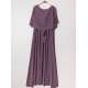 Robe cérémonie femme grande taille unique cape mousseline Mauve
