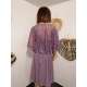 Robe courte cérémonie femme grande taille unique cape dentelle Mauve